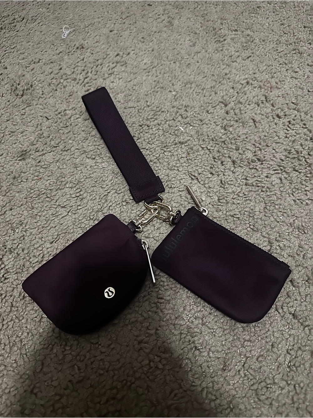 Lululemon Double Pouch Wristlet in Deep Plum